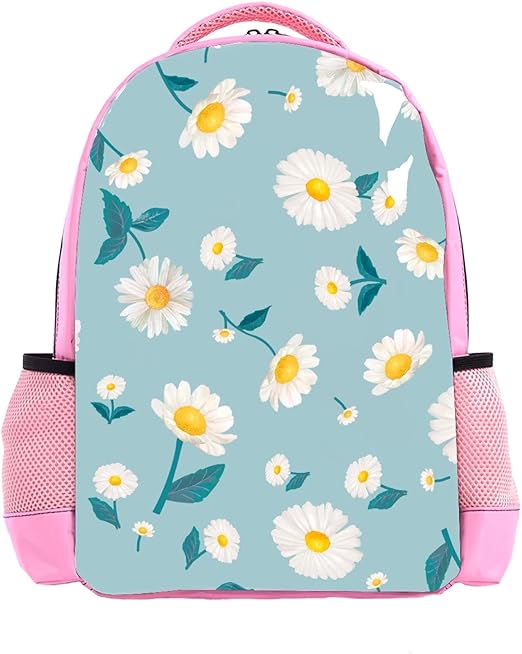 Daisy Flowers Light Blue Background 2021 Fashion Shoulder Backpack For