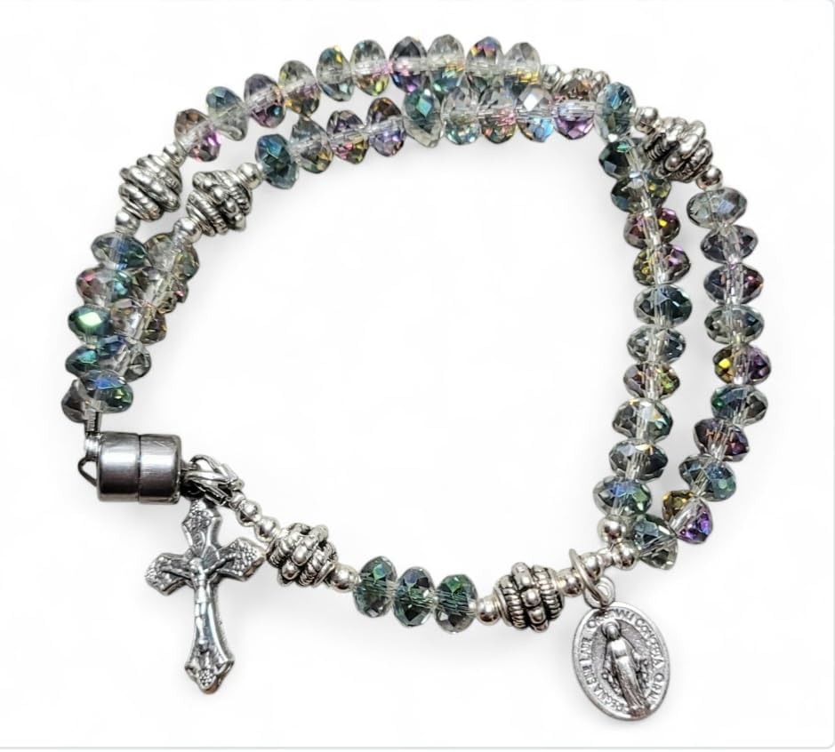 Miniatura 2 de Pulsera Rosario Sahara Verde con Cristal