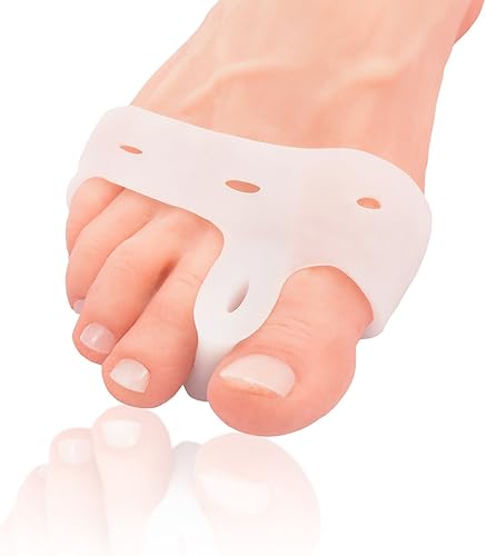 Dr. Frederick's Original Almohadilla de juanete y espaciador de dedos de lujo, 2 piezas, separadores de dedos de gel suave para personas activas,