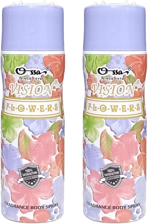 Ossa Vision Flowers Body Spray 200ml With Musky, Floral And Citrusy Notes | Premium Long Lasting Deodorant For Women | Long Lasting Fragrance For All Day Freshness (Pack of 2)