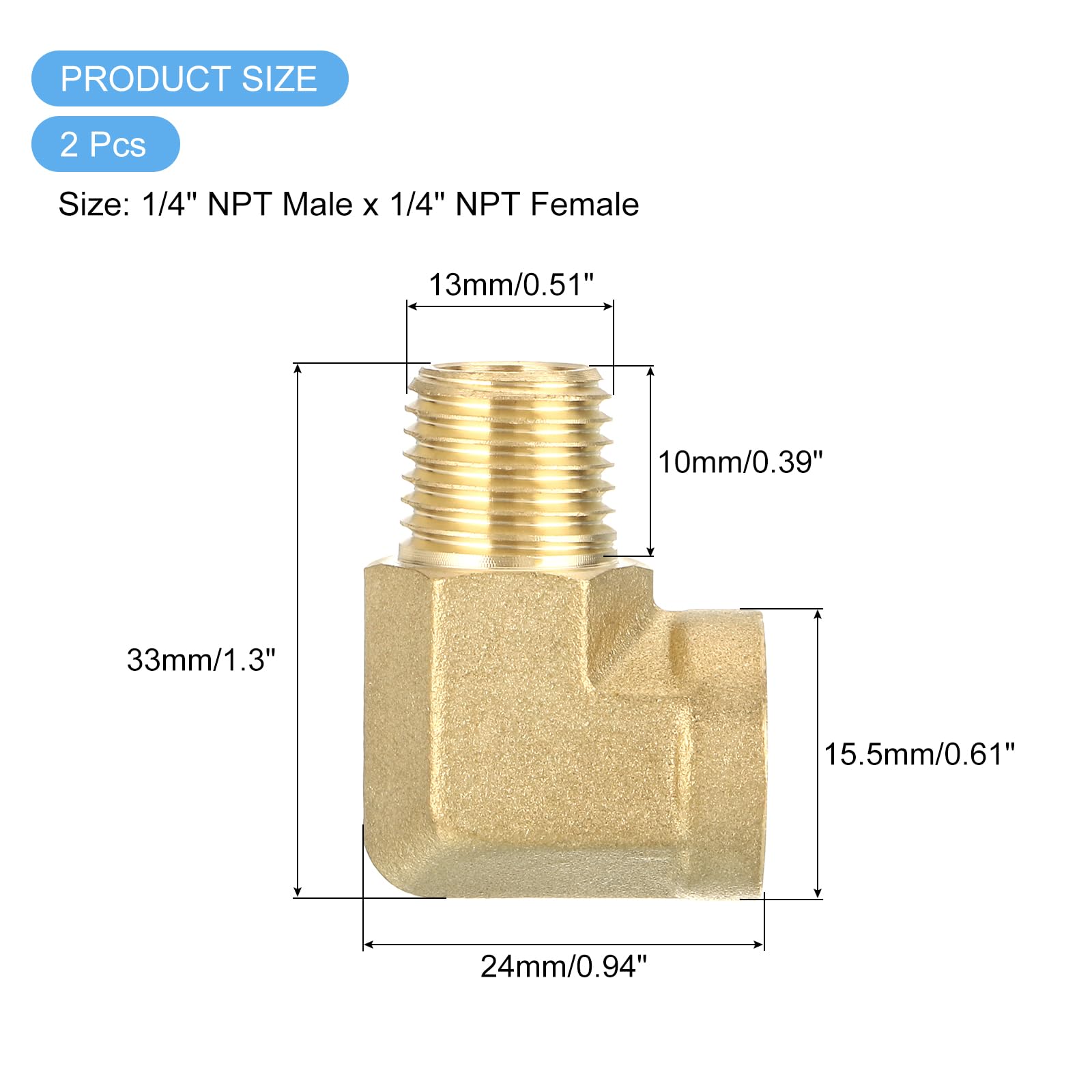 Slangaansluiting messing – 1/4″ NPT x 5/16″ (8mm) slangtule | Ricks Handel