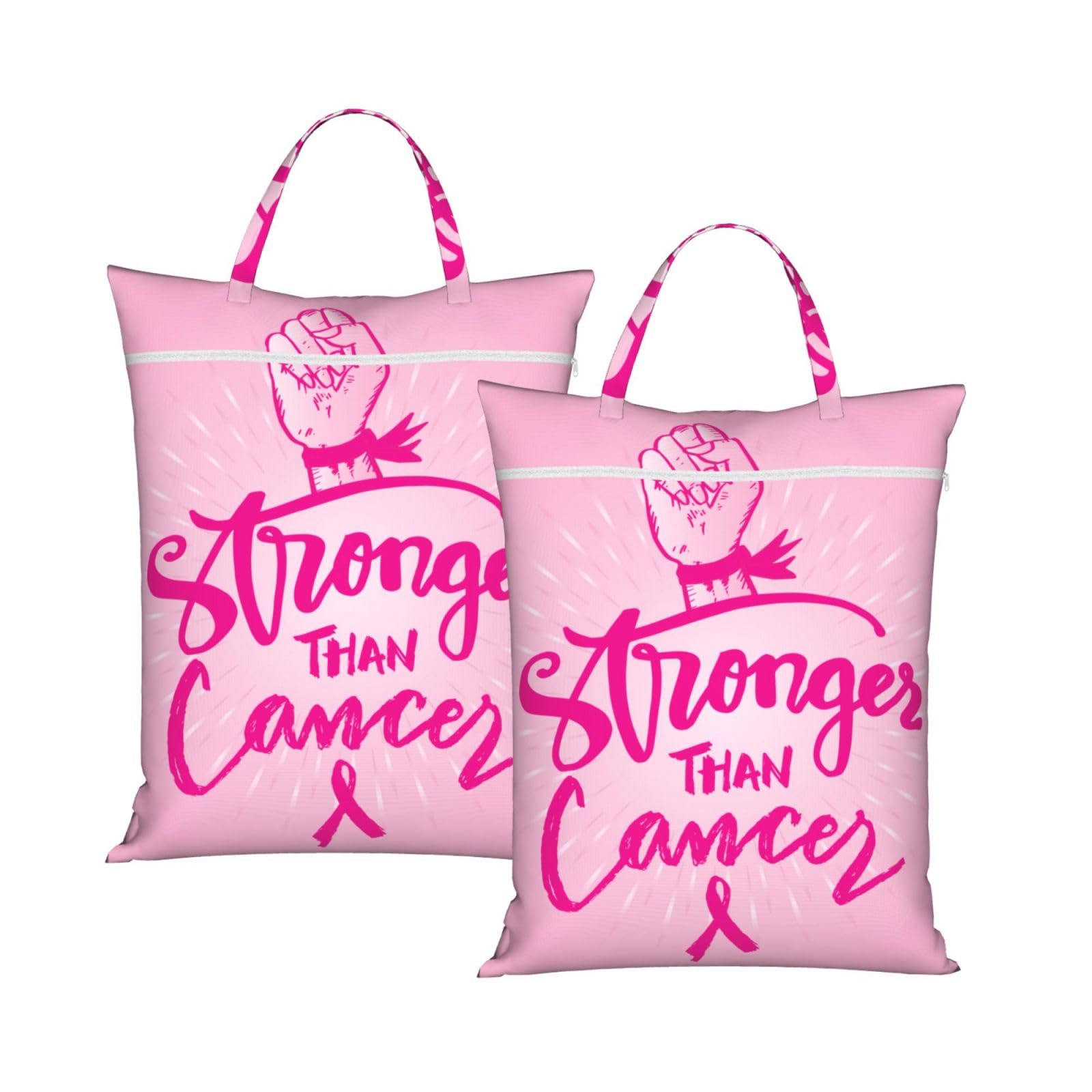 Cyanlit 2Pcs Breast Cancer Awareness 2 Pcs Large Travel Laundry Bags Waterproof Wet Dry Bag For Travel,Swimming