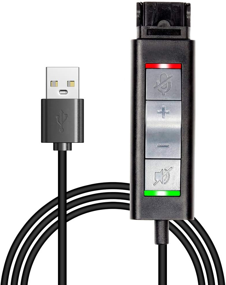 VoiceJoy QD(Quick Disconnect) Connector to USB Adapter Cable with Volume Adjuster