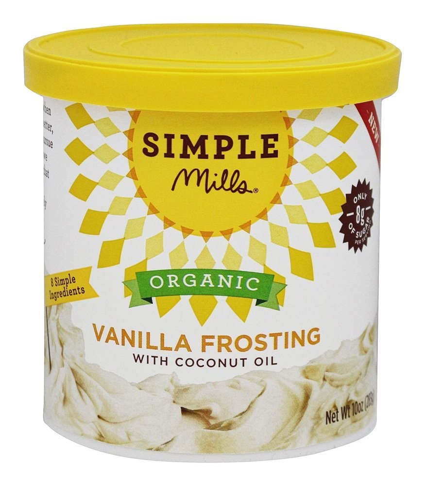 Simple Mills Organic Frosting, Vanilla - Gluten Free, Vegan, Made with Organic Coconut Oil, 10 Ounce (Pack of 1)