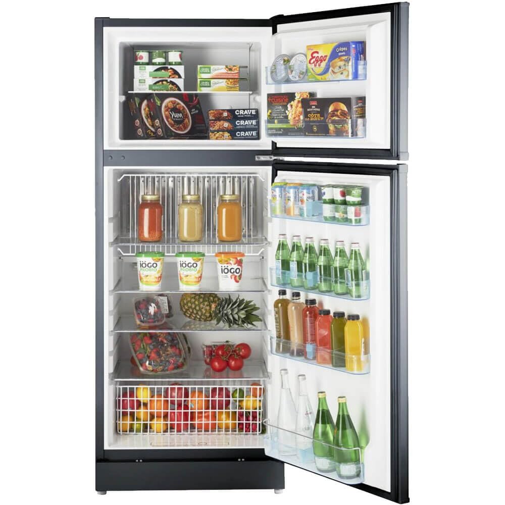 Unique Appliances UGP-14C SM B 14 Cu. Ft. Propane Top Freezer Refrigerator, Black; Convenient Front-Mounted Controls with Removable Protective Kick Plate; Dual Power (Primary Propane, 110V Backup) on Fridge.com