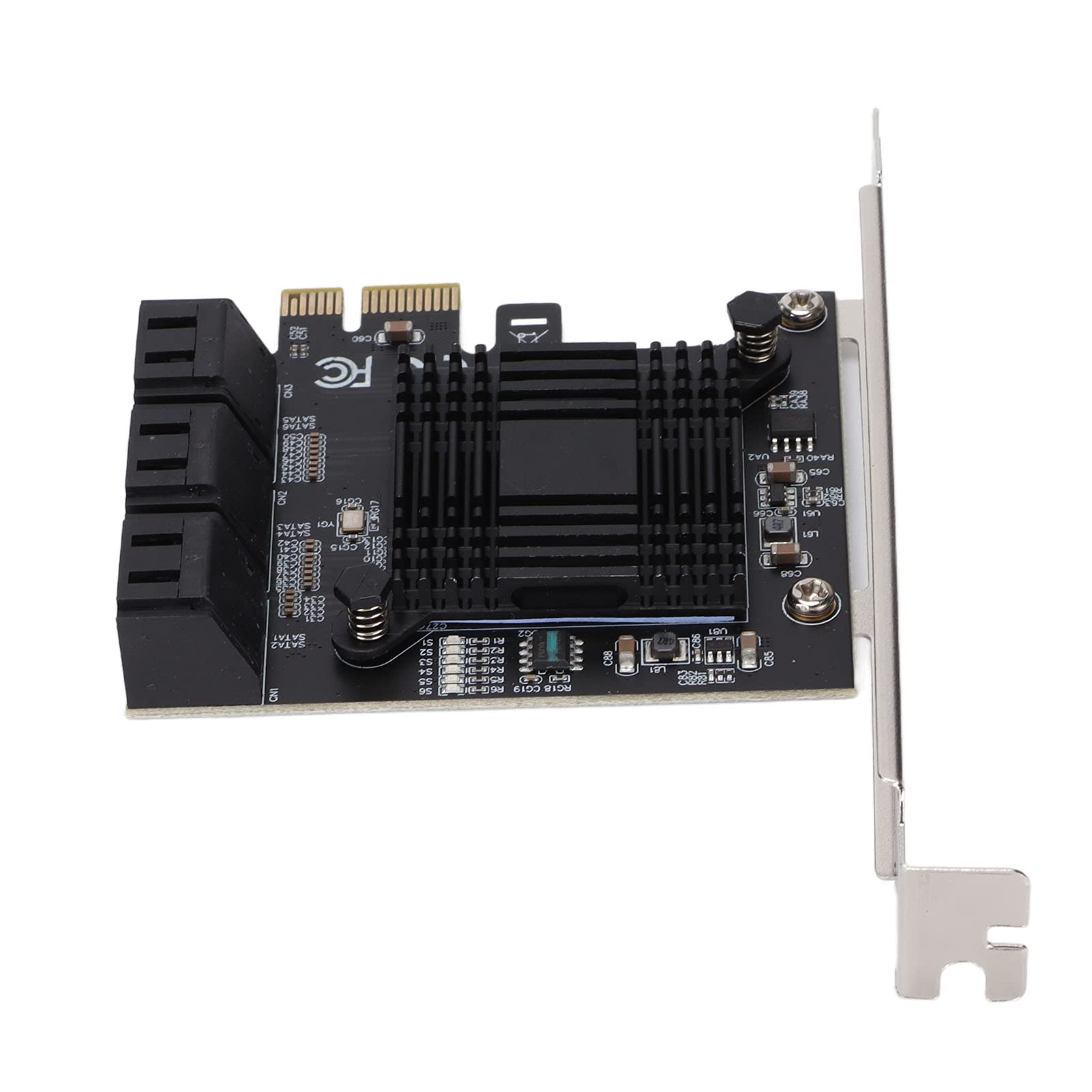 Karta SATA PCI E, 6-portowy Układ ASM 7-pinowe Złącza Przyłączeniowe Karty Rozszerzeń Kompatybilne z SATA I/II dla 7 32/64-bit, dla XP/Vista, dla 8/10, dla Linux