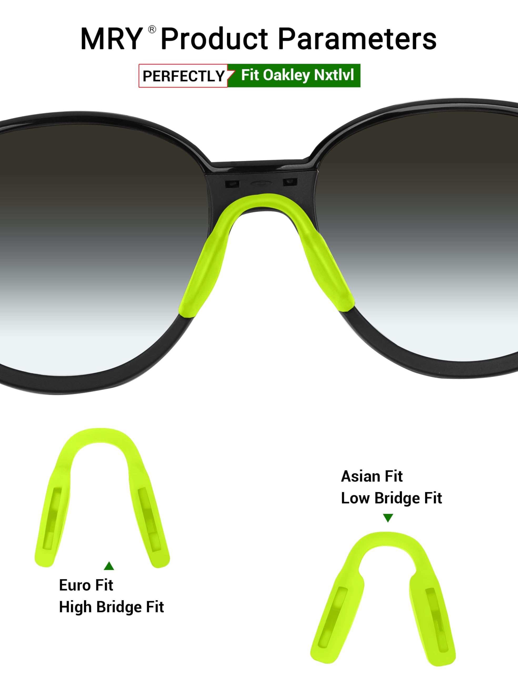 Mryok Replacement Nose Pieces Nose Pads for Oakley Nxtlvl OX8028 Eyeglass - Green