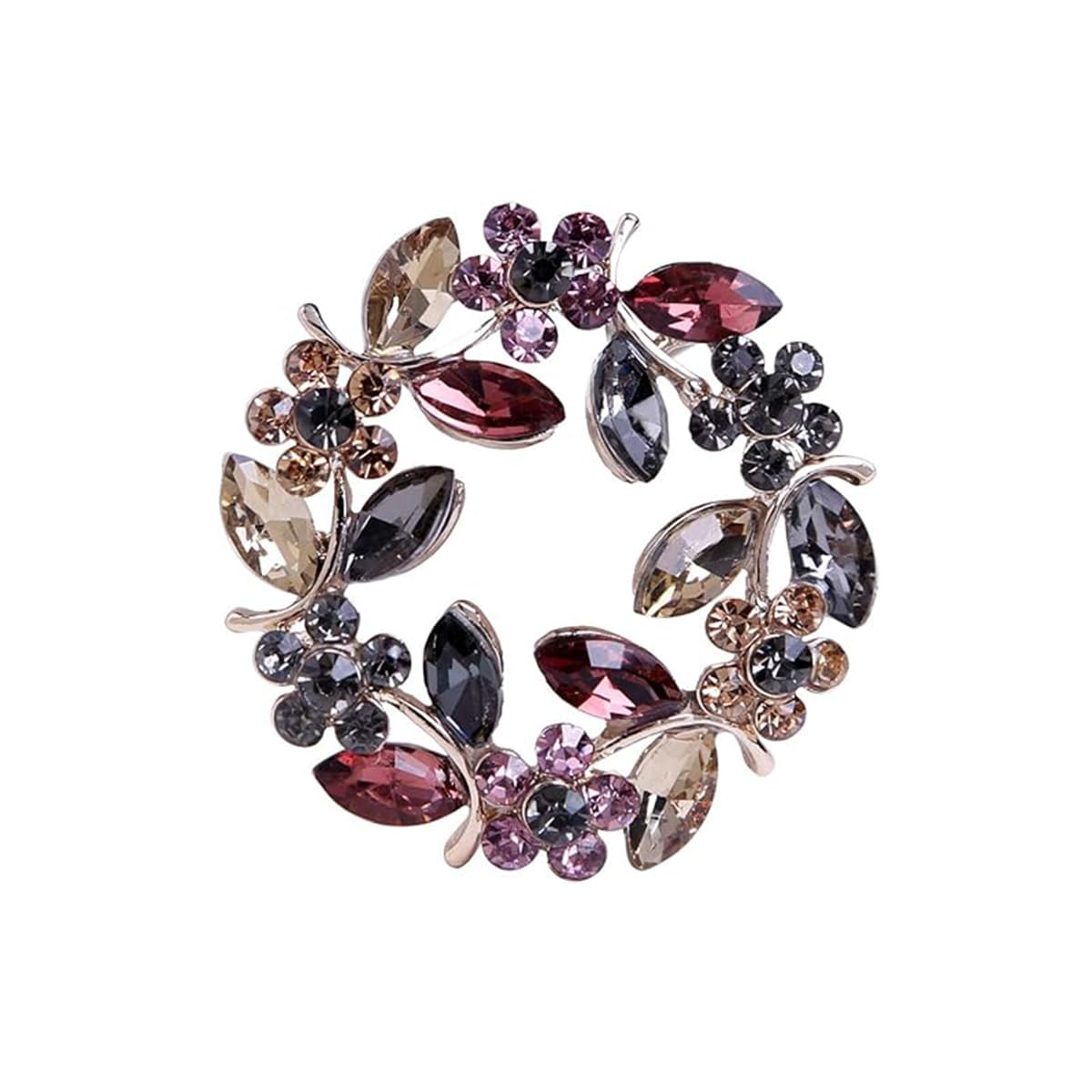 Retro crystal flower brooch for women's personality and temperament, jacket, cardigan, brooch, fashionable and exquisite pin