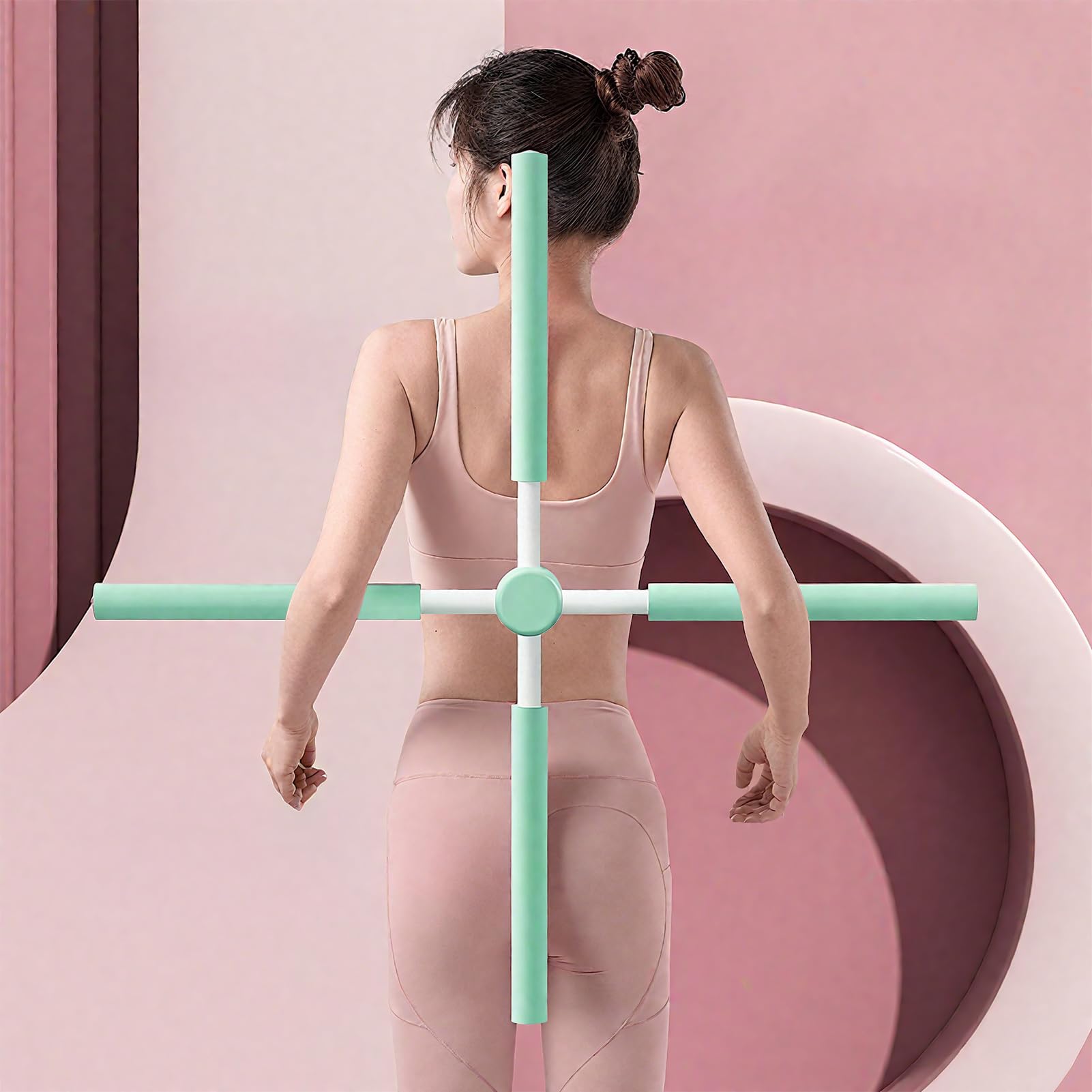 Correcteur de Bâton de Yoga Croix - Redresse Dos Correcteur de Posture - Outil Correction Dos Voûté et Bosse Nuque
