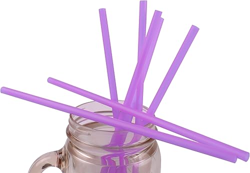 Miniatura 3 de Made in USA Pack of 250 Jumbo Purple (10" X 0.28") Individually Wrapped Plastic Smoothie Drinking Straws (Non-toxic, BPA-free)