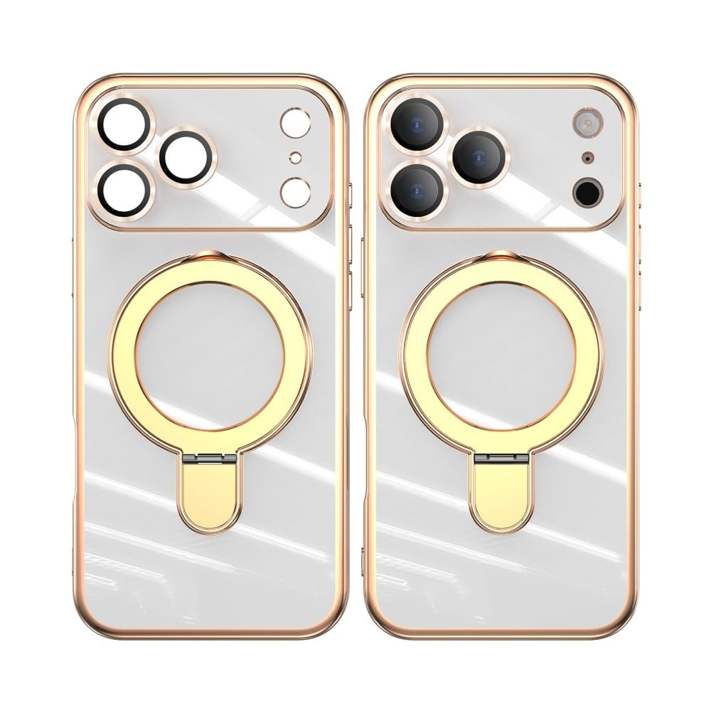 Generic Funda compatible con iPhone 15 Plus (color: azul oscuro) con anillo de metal magnético chapado en silicona