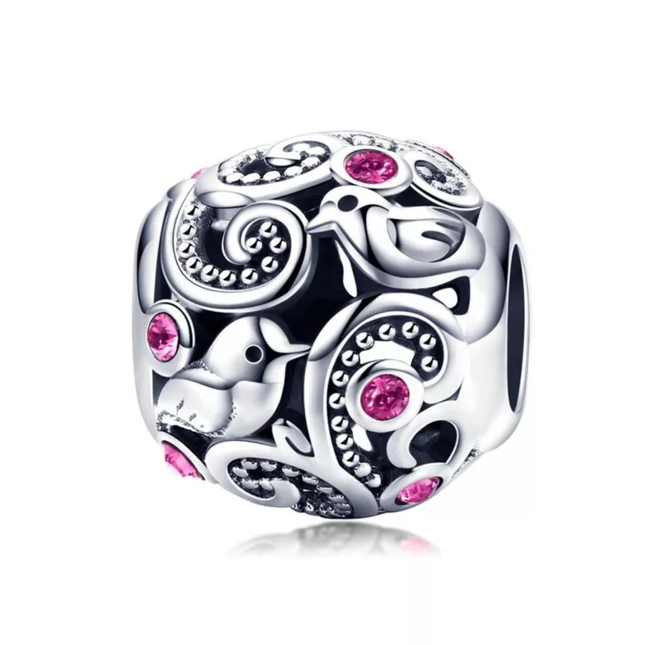 FLXHHX Vintage Love Messenger Bird Charm Bead Bird Animal Plata de Ley 925 Genuina Compatible con Pulsera