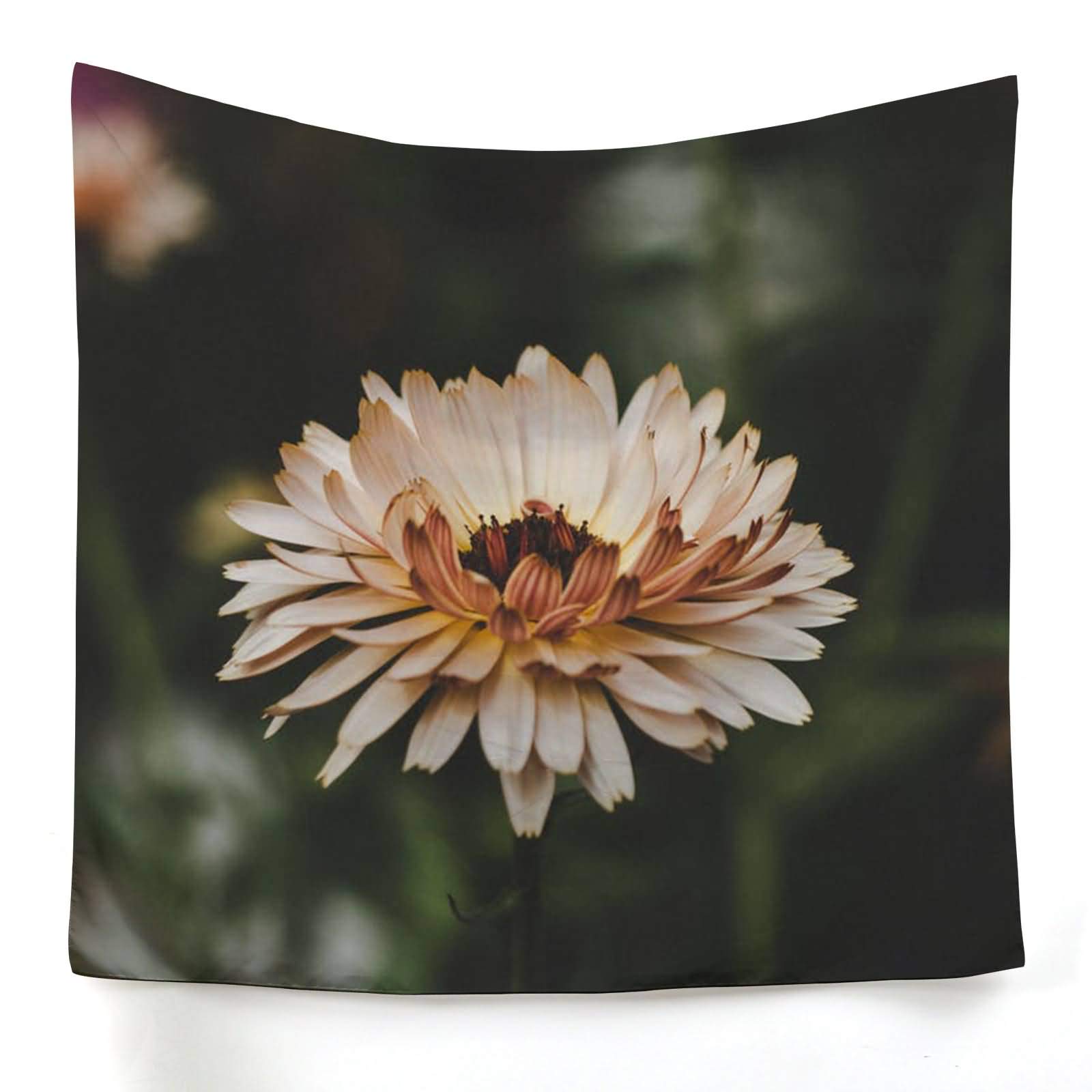 Tenture murale décoration pour habiller un mur vide sans peinture grâce au chrysanthème 150x130