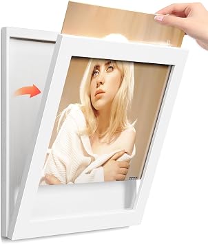 Emfogo Vinyl Record Display Frame, Vinyl Record Frame for the Wall, Album Frames for 12x12 Inch LP Album Cover 1 Pack/White