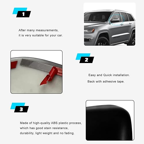 Miniatura 3 de Cubierta superior negra para Jeep Grand Cherokee 2011-2022 y Dodge Durango 2011-2024 (paquete de 2)