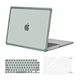 MOSISO Compatible with MacBook Pro 14 inch Case 2025-2021 M5 M4 M3 M2 M1 A3434 A3112 A3185 A3401 A2918 A2992 A2779 A2442, Heavy Duty TPU Bumper Hard Case&Keyboard Skin&Screen Film,Emerald Green