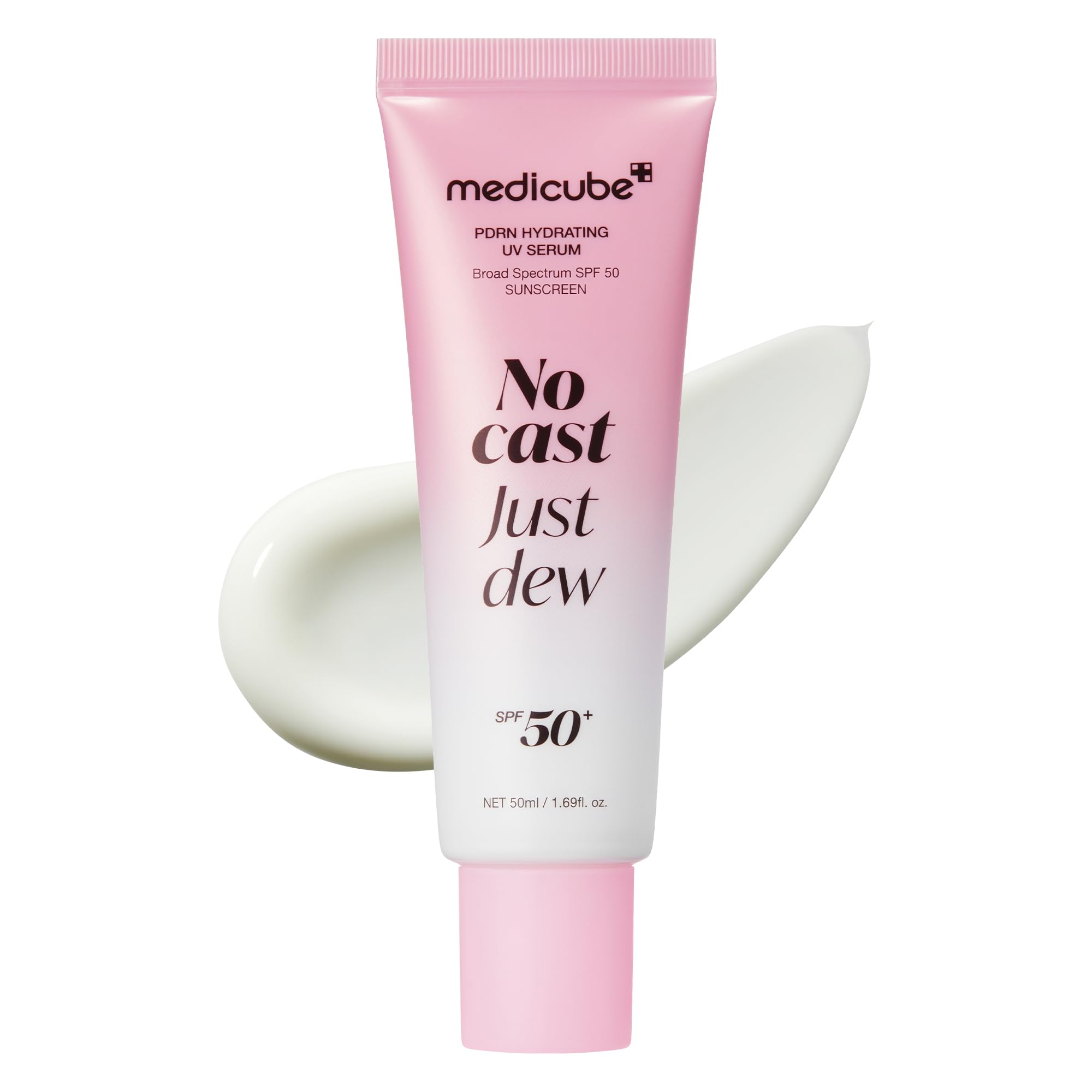 medicube Sunscreen No Cast Just Dew PDRN Hydrating UV Sun Serum, SPF 50
