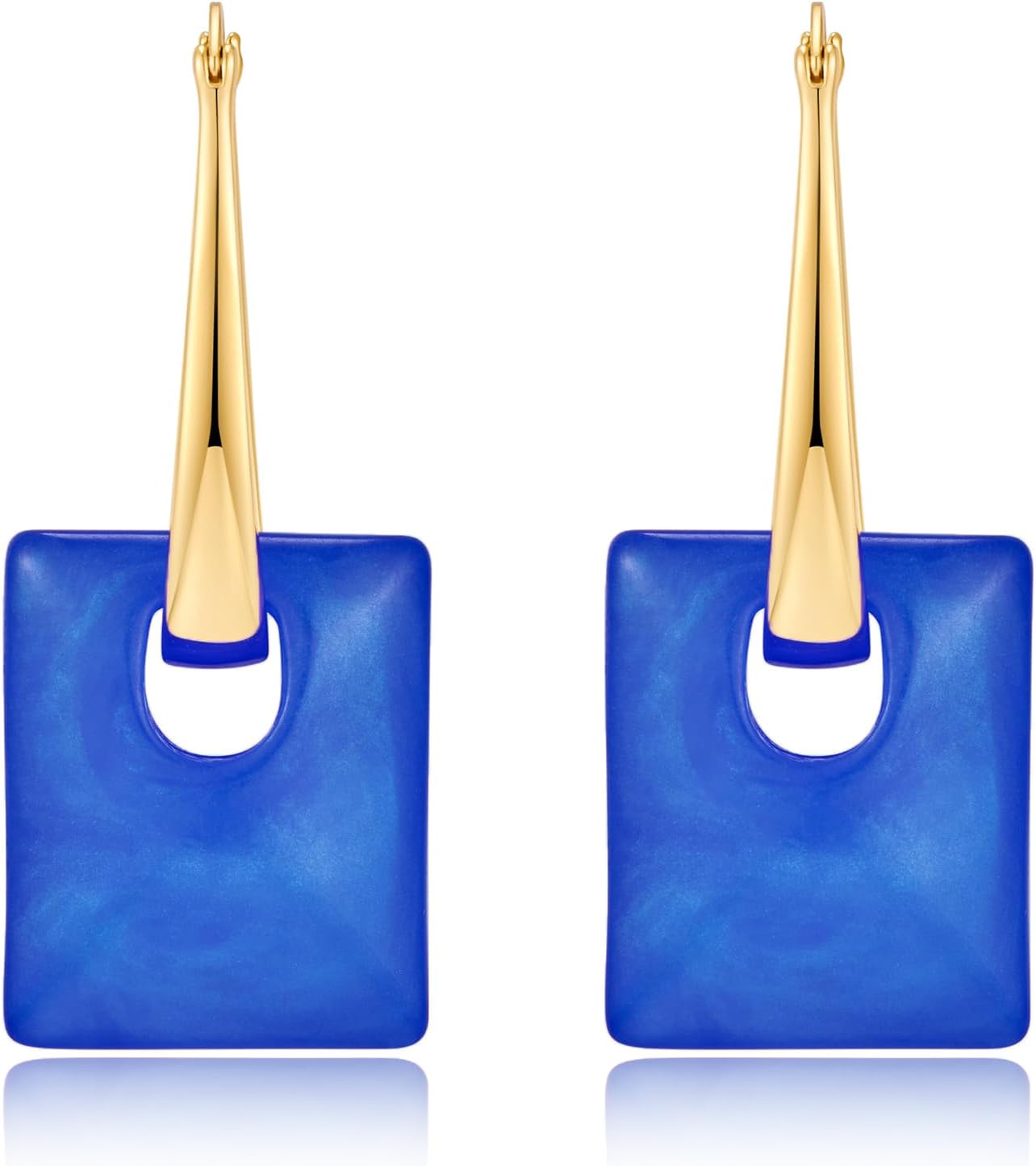 Multicolored Acrylic Pendant Dangle Hoop Earrings for Women Lightweight Geometric Earrings Fashion Jewelry Gift,Pink Blue Green Black Grey