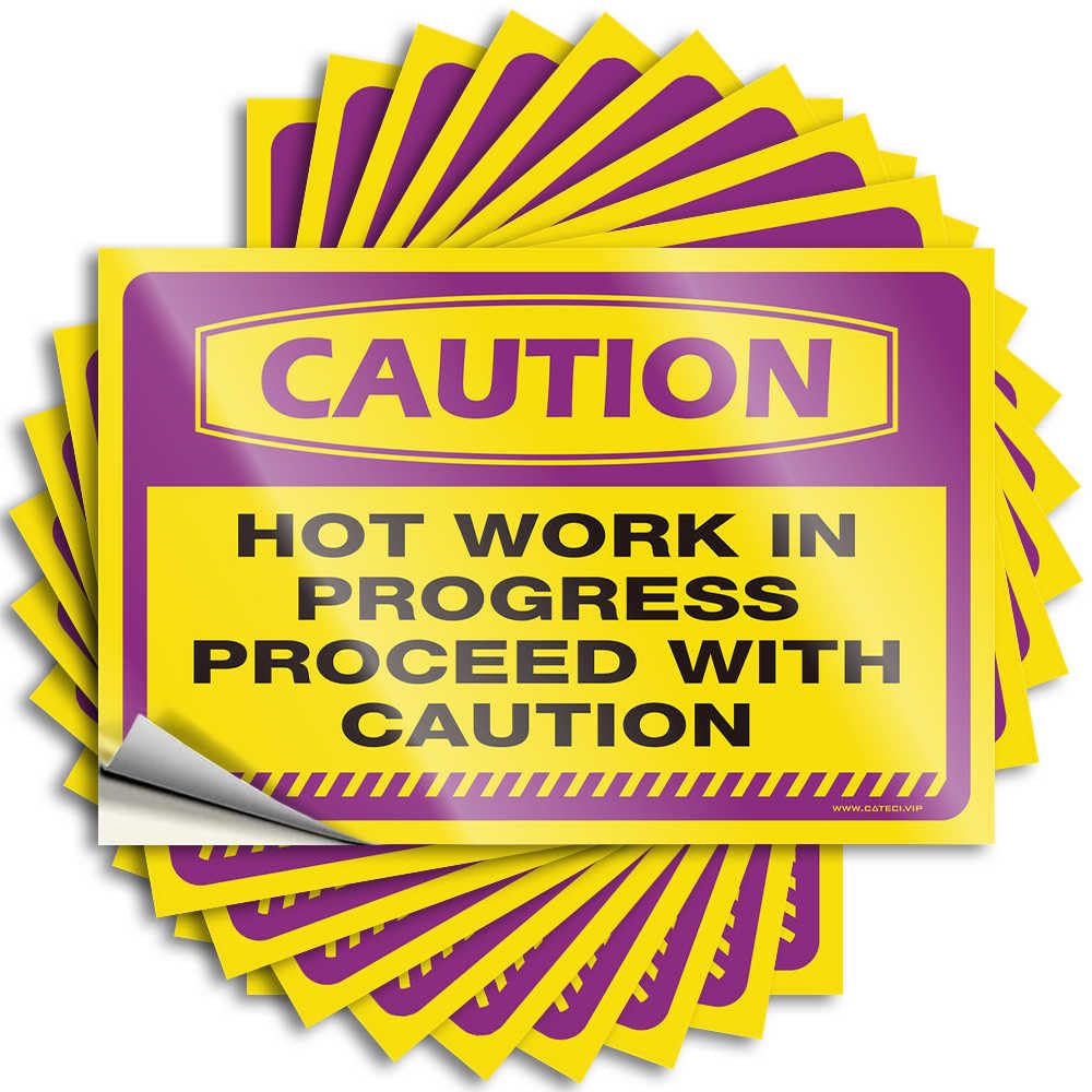 Funny Car Stickers Caution Hot Work in Progress, Proceed with Caution Stickers 10Pcs Car Window Stickers Funny Bumper Sticker(12X18CM)