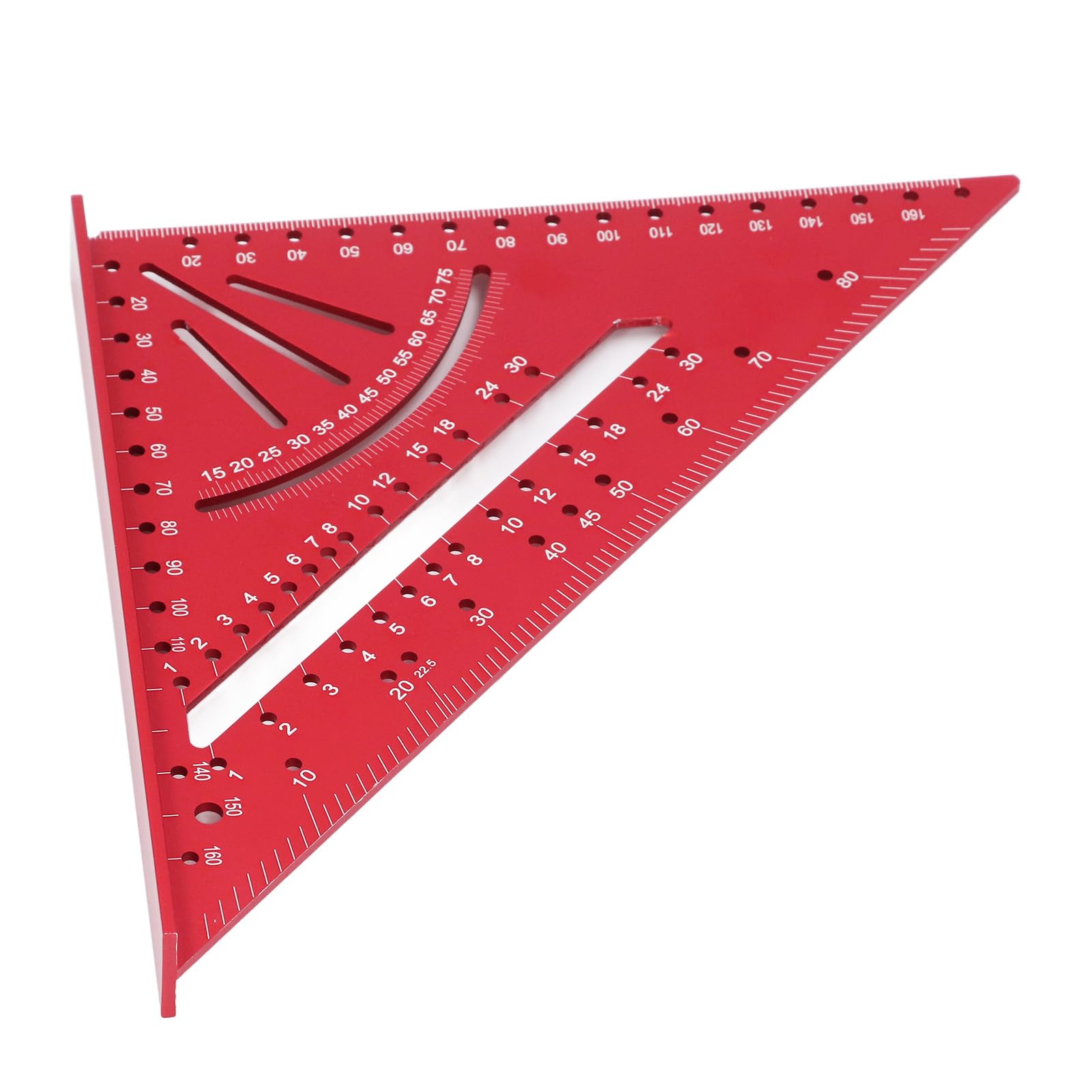 Righello Triangolare in Alluminio, Robusto, con Scale incise Precise a 30°, 45° e 60°, Strumento di misurazione ad Angolo retto metrico.