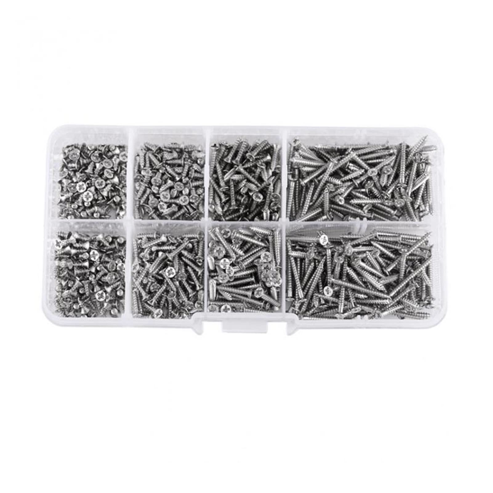 Wshao Store 800 Pz Set A Vite Autofilettante 304 Acciaio Inossidabile Acciaio Inossidabile Spoterunk Testa M2 4/5/6/8/10/12/16/16 / 20MM Viti Placcati in Nichel Tornillos (Color : 800pcs)