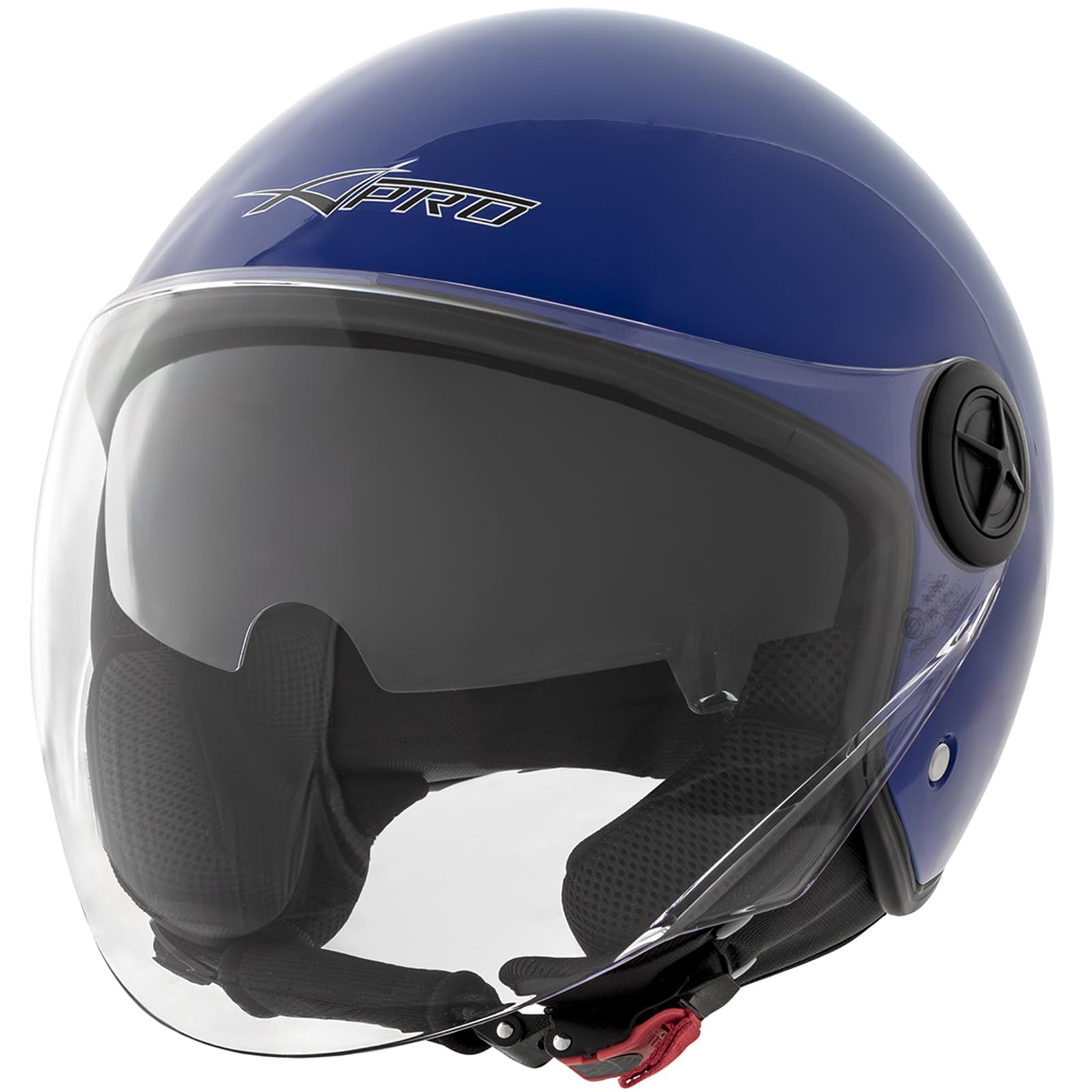 Casco Jet Scooter Moto Omologato ECE 22-06 Doppia Visiera Parasole Blu S