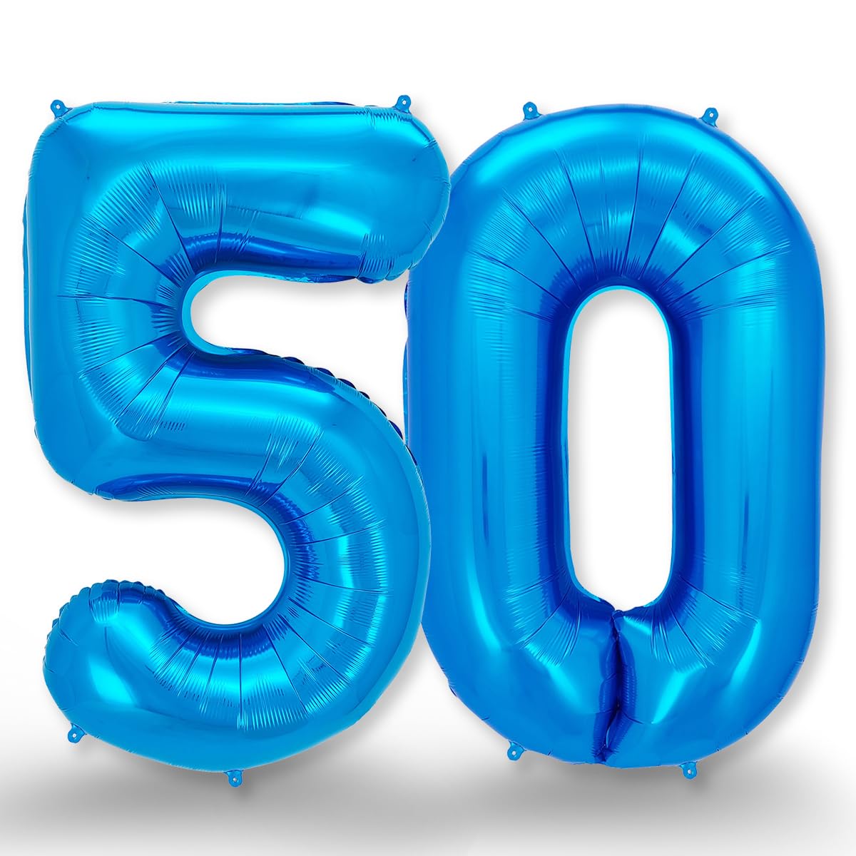 FUNXGO Globo Gigante Número 50 en Azul - Decoración para Cumpleaños, Aniversarios, Celebraciones - Decoracion 50 Cumpleaños años - Globo Azul con Número 50 - Inflar con Helio o Aire - Globo 50 Azul