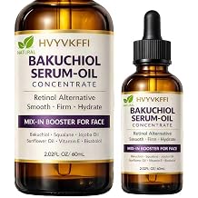 Bakuchiol Oil for Face Natural Bakuchiol Serum Mix-In Booster, Retinol Alternative for Wrinkle Reduction, Hydrating & Firming Anti-Aging Facial Oil, Lightweight Vegan Non-GMO, 2.02 Fl Oz
