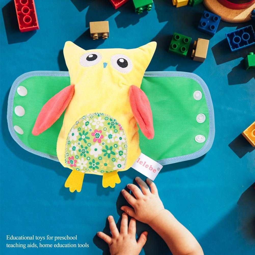 4Pcs Plush Owl Dressing Toy for Early Learning Development Educational Preschool Teaching Aids with Buttons, Laces, Snaps - Image 2