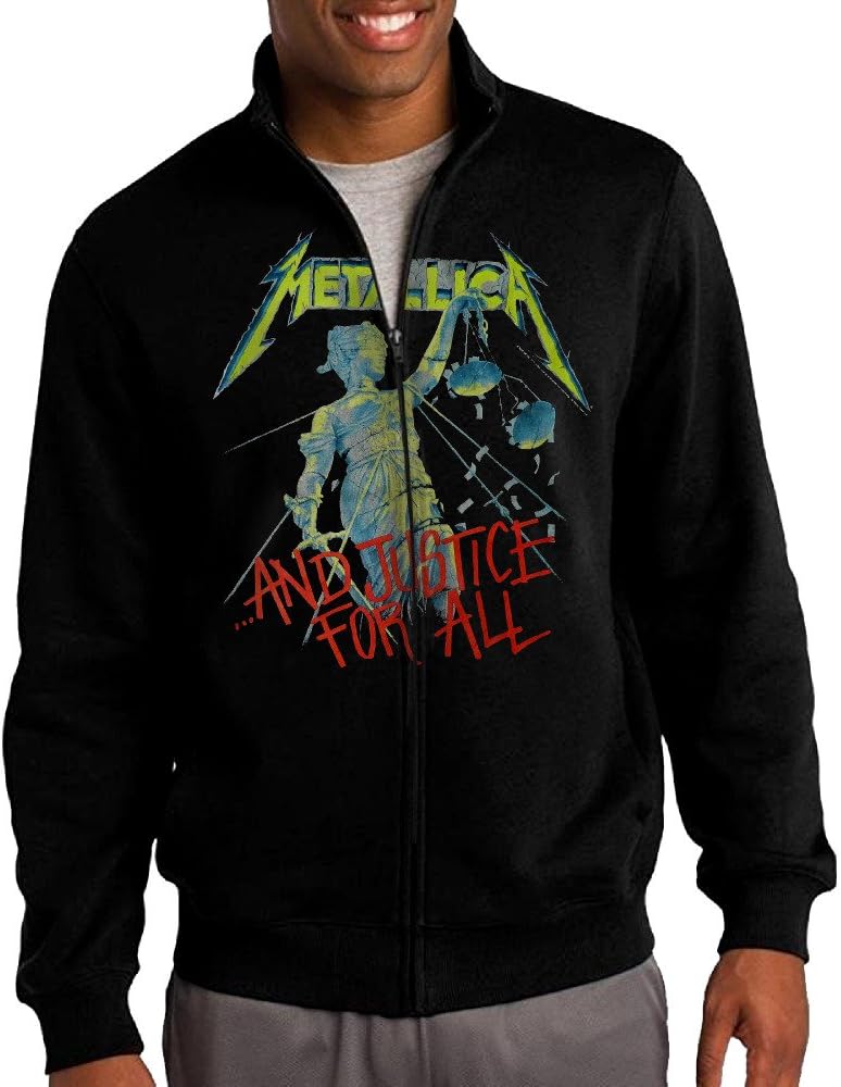 Zepu Men's Sweatshirt Metallica And Justice For All Full-zip Hoodie Jacket XXL Black