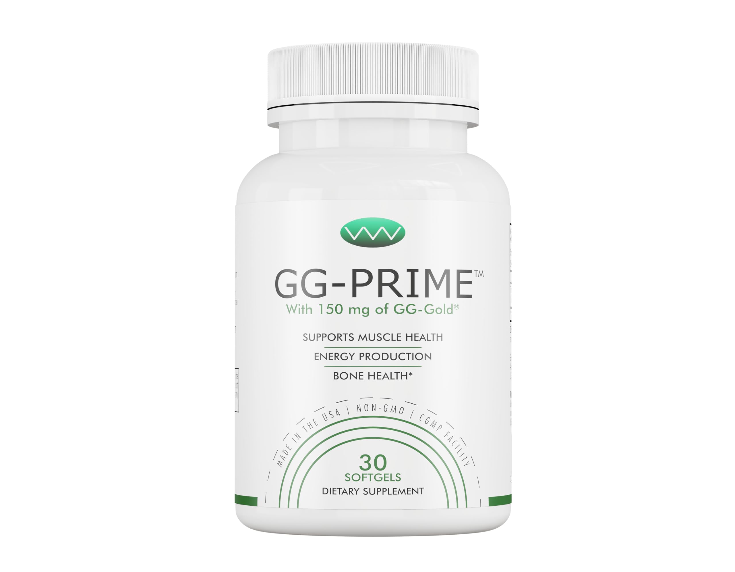 GG-Prime™ Geranylgeraniol Supplement – 150mg GG-Gold® from Annatto – Supports CoQ10 Production, Muscle & Bone Health – 30 Softgels