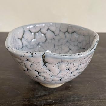Amazon.co.jp: かいらぎ茶碗 梅花皮 抹茶茶碗 焼き物 茶道具