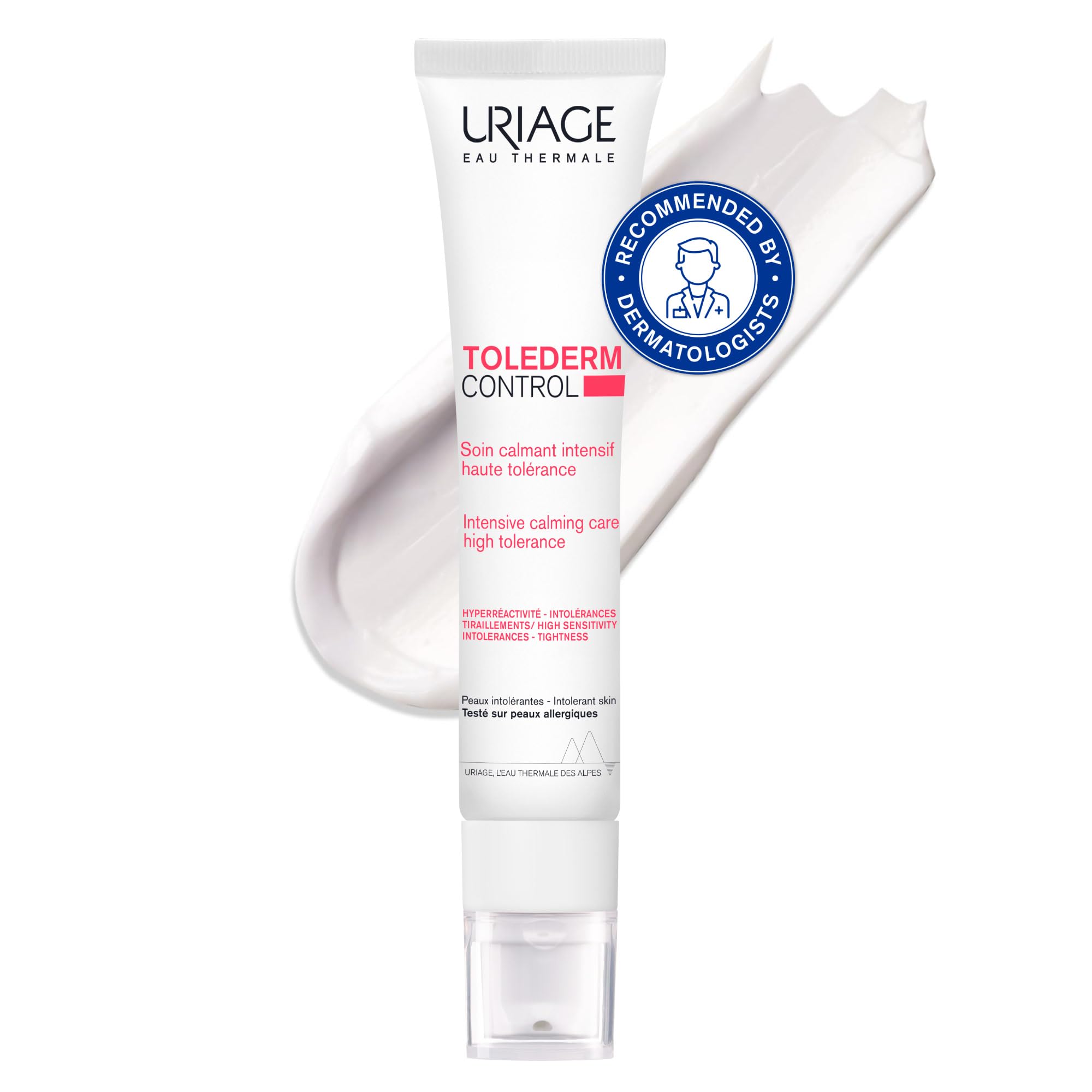 Uriage Tolederm Face Soothing Cream for Intolerant, Sensitive Skin - Instantly Soothes & Comforts - Face Moisturizer with Minimalist Formula for High-Tolerance - Fragrance-Free - 40ml