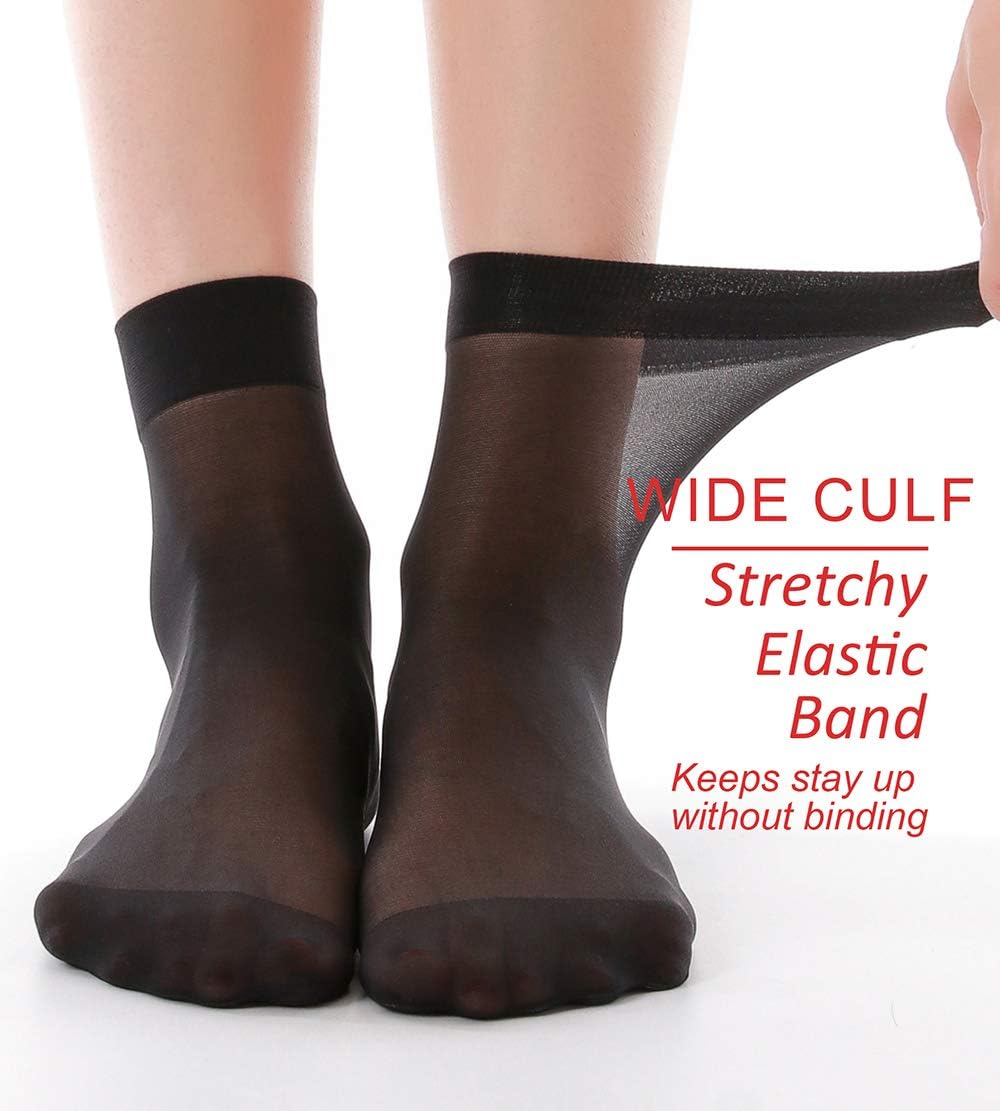 G&Y 12 Pairs Ankle Nylon Socks for Women - 20D Sheer Pantyhose Socks - Image 3