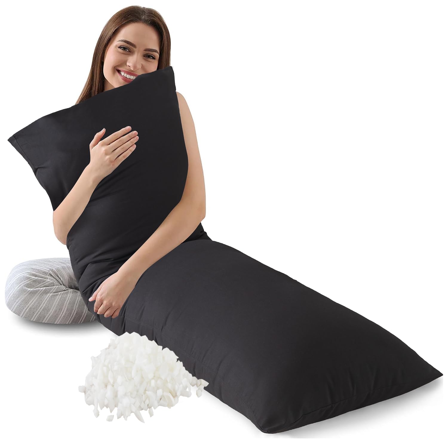 INSPIRE CRAFTER Memory Foam Body Pillow Insert Soft Large Long Bed Pillow for Adults Breathable Full Body Pillow