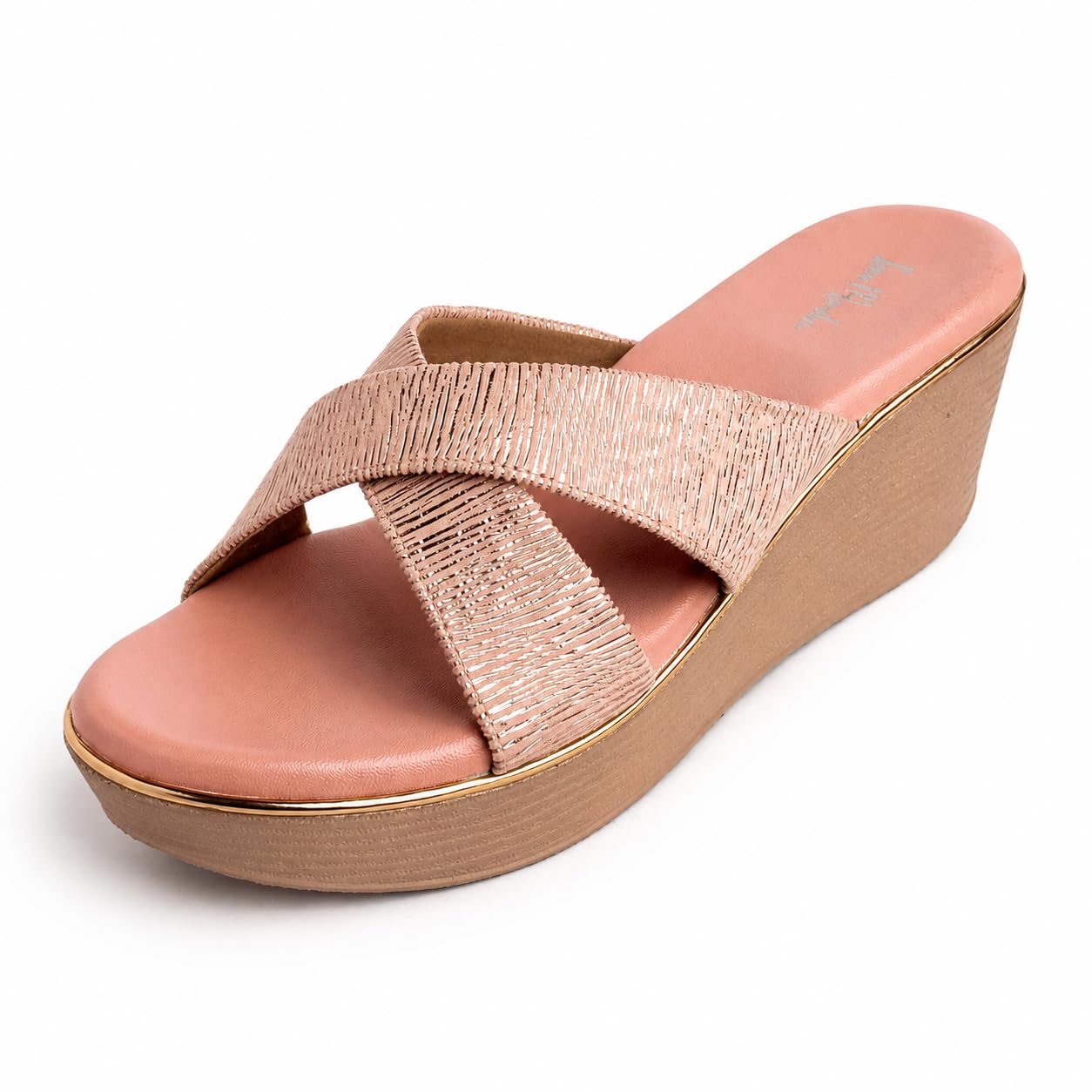 Women's Wedge Heel Slip-On Sandals | Cross Strap Platform Slides | Cushioned Footbed | Lightweight Comfort | Fashion Casual Party Footwear-picture-17