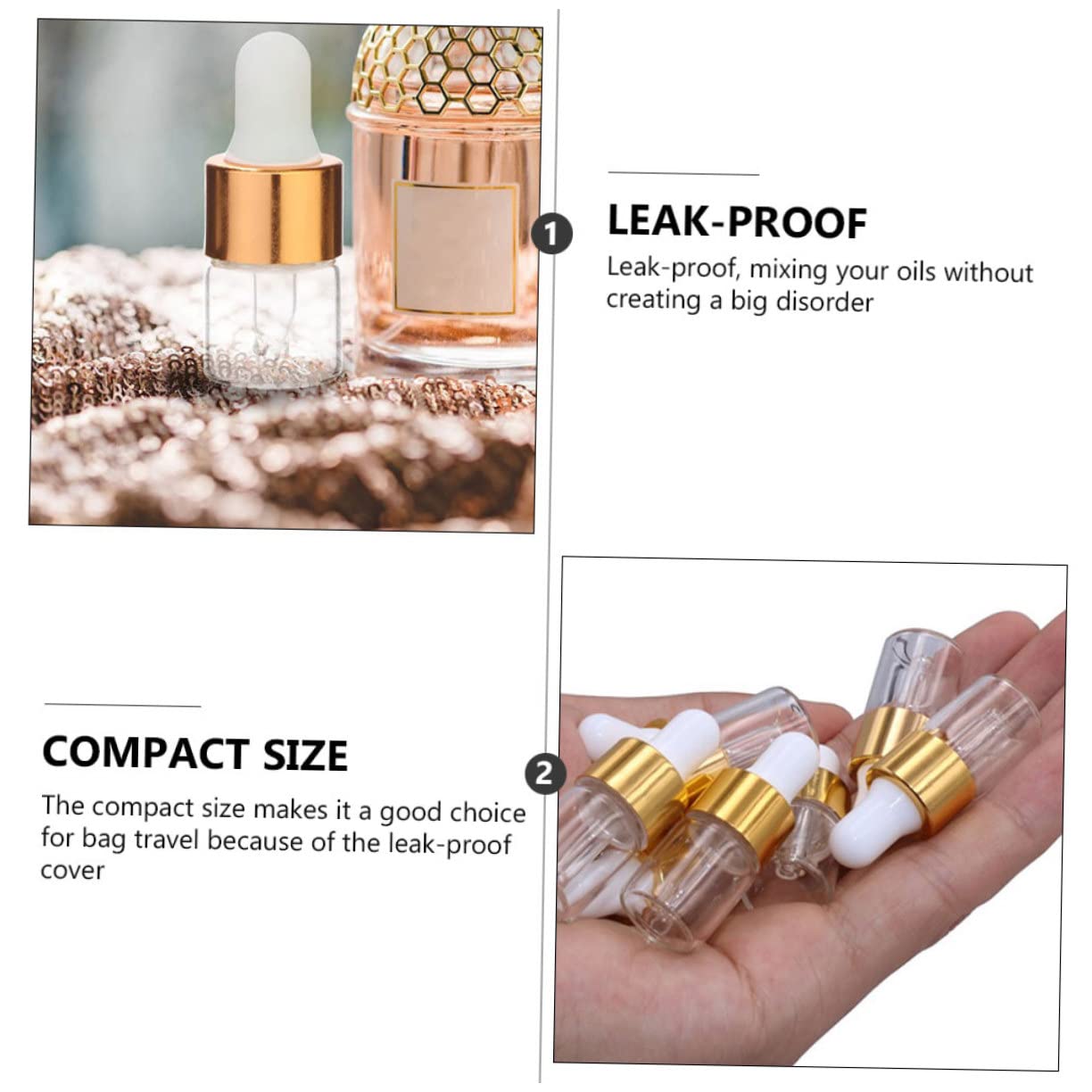 NOLITOY 30pcs Glass Dropper Bottle Reagent Bottle Miss Essential Oil Bottle