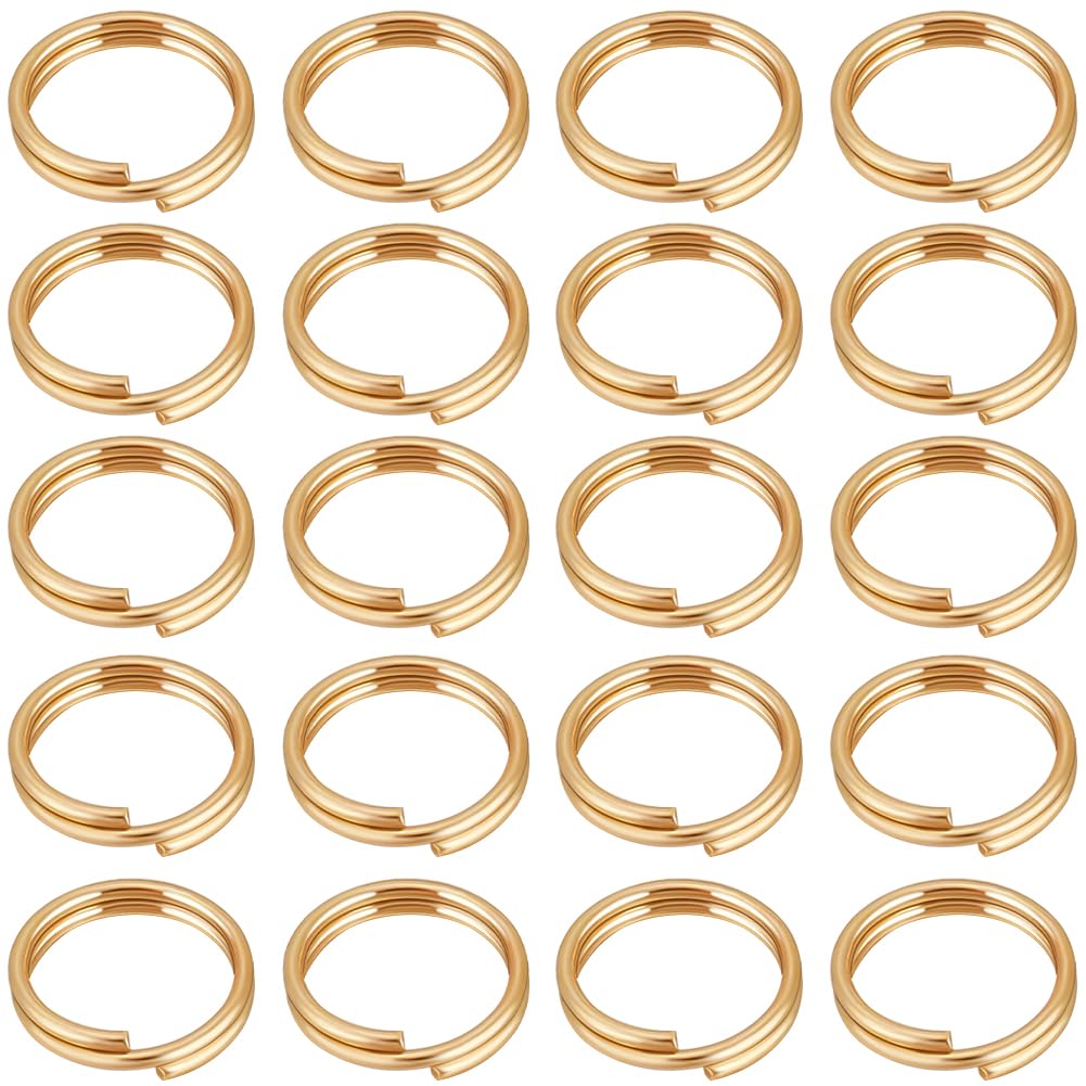 Anneaux doubles 6mm en acier inoxydable doré 18k pour bijoux durables