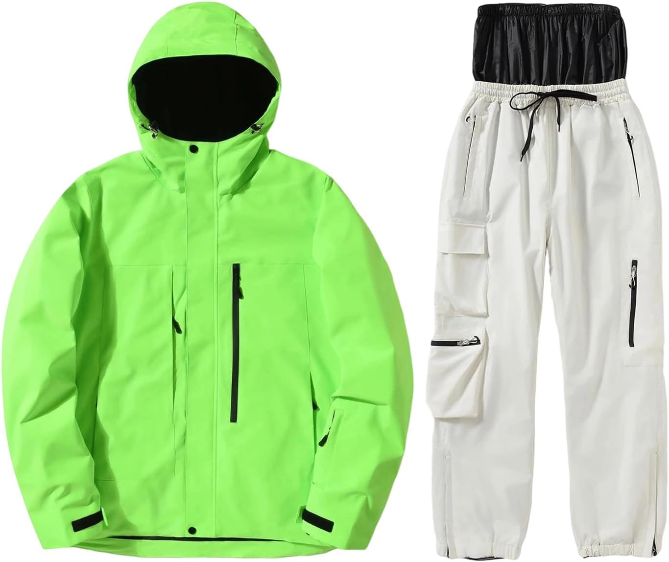 Women’S Winter Snow Suit Set – Outdoor Wind-Proof Snowboarding Jacket And Strap Pants Skiing Outfit