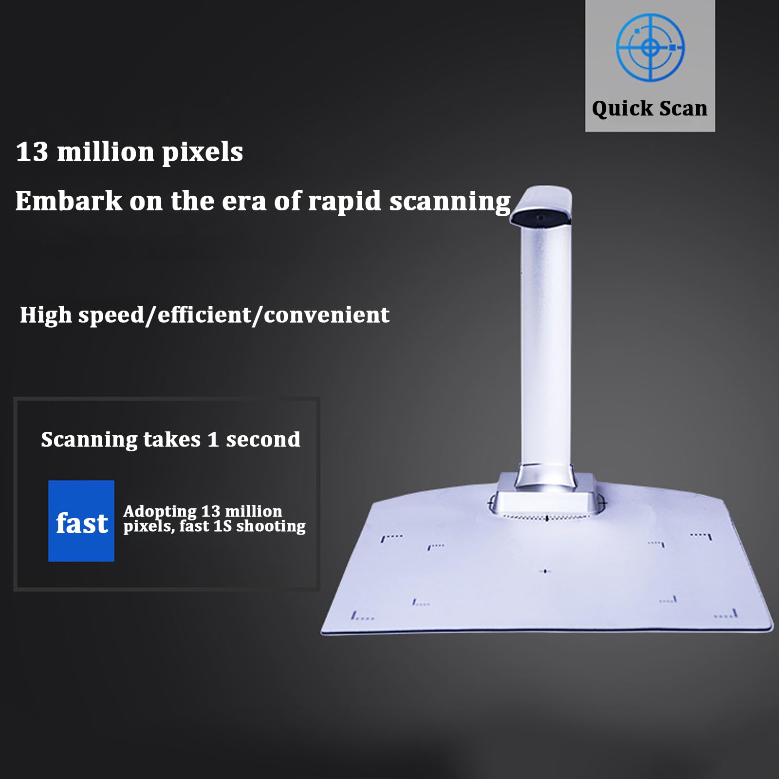 BNZCZY Multi-Functional Portable 13MP High-Definition Book & Document Scanner Camera,OCR Text Recognition,Foldable Design,with Real-Time Video Recording