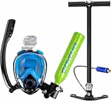 呼吸器セット マスク タンク付き Amazon | GOYOJO ダイビングタンクとシュノーケルマスクコンボ