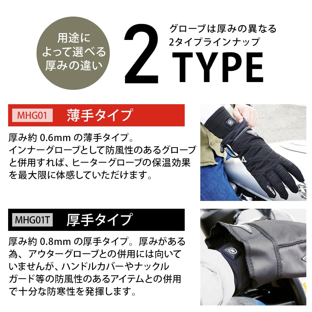 めちゃヒート　電熱インナーグローブ MHG01　薄手タイプ　予備バッテリー付き Amazon.co.jp: 【本体のみ、充電ケーブル/バッテリー別売り】めちゃ