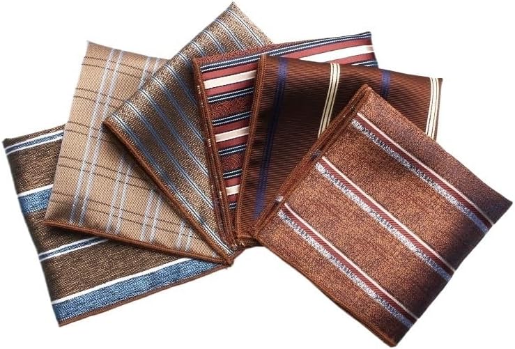 Wedding Square Handkerchief Men's Patterned Business Suit Chestnut Party