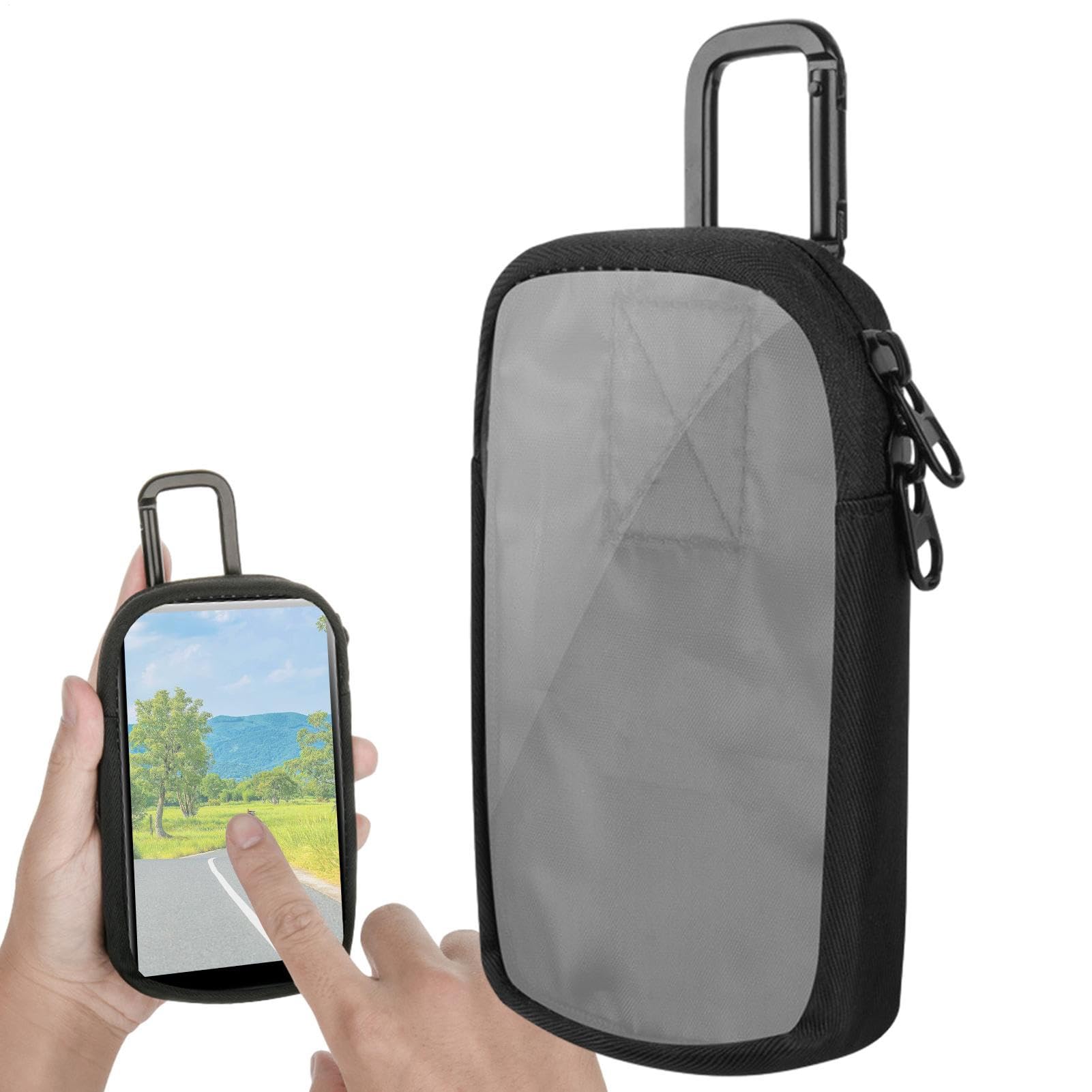 MP4 Player Case - Nylon TPU 8.5x2.8x14.5CM Portable ProtectiveBag | MP3 Carrying Bag Touch Screen, Transparent Window, Travel Music Player CarryingBag | Outdoor, Home, Travel, Daily Use