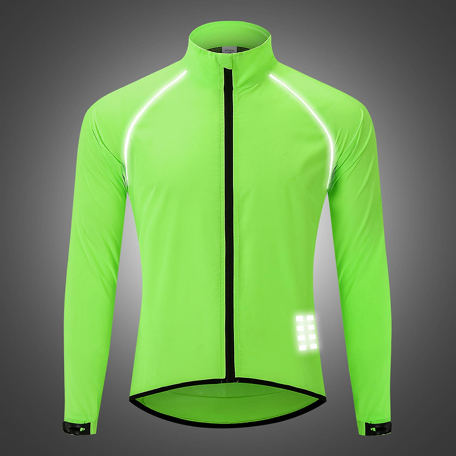 ARMAAN Chaqueta de Ciclismo Reflectante de Seguridad para Hombre para Deportes al Aire Libre Trajes de Ciclismo de montaña Ropa Exterior Impermeable Cortavientos Maillot de Ciclismo Ligero,Green-3XL