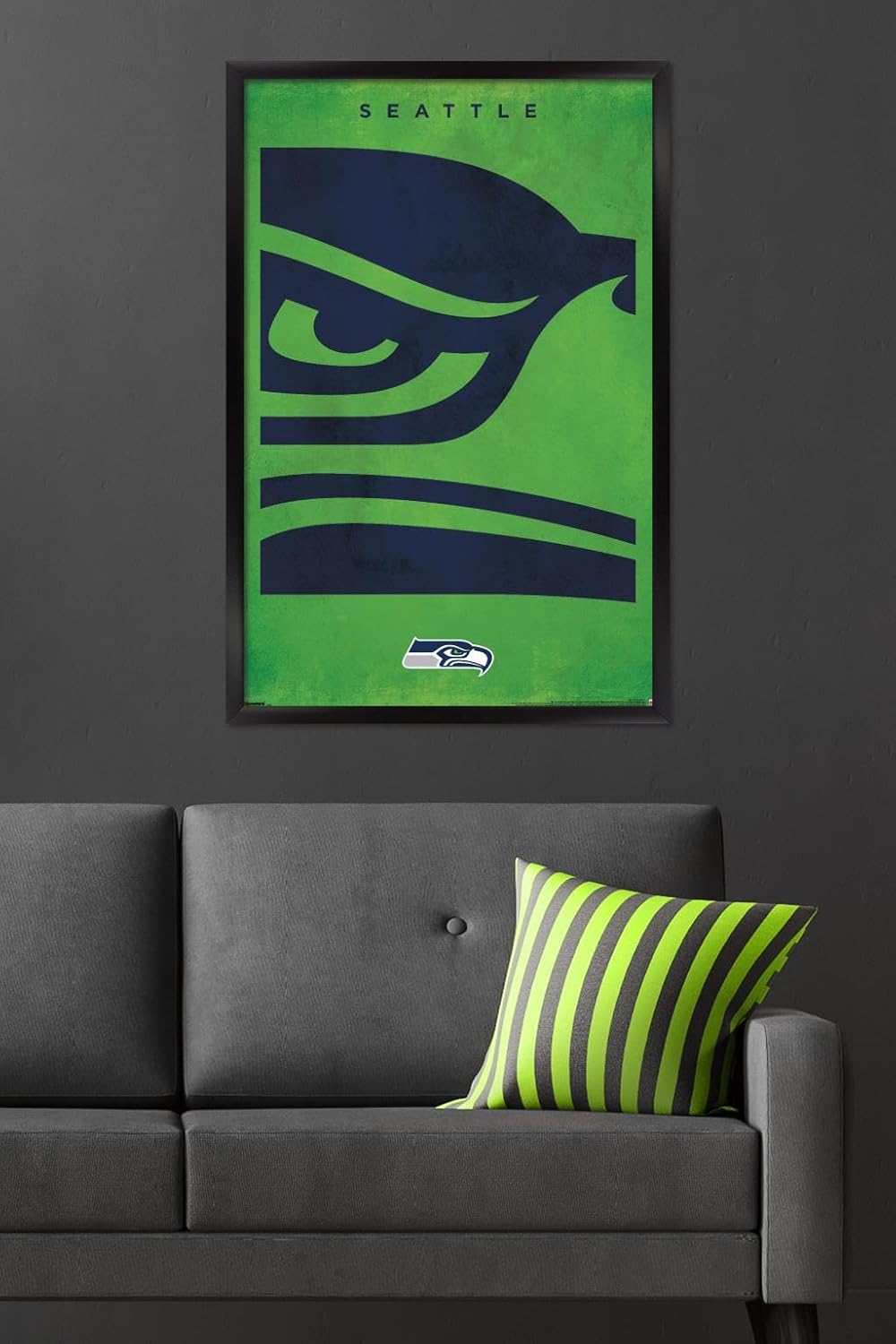 NFL Seattle Seahawks - Logo 25 Wall Poster, 34L" x 22.4W", Black Framed Version