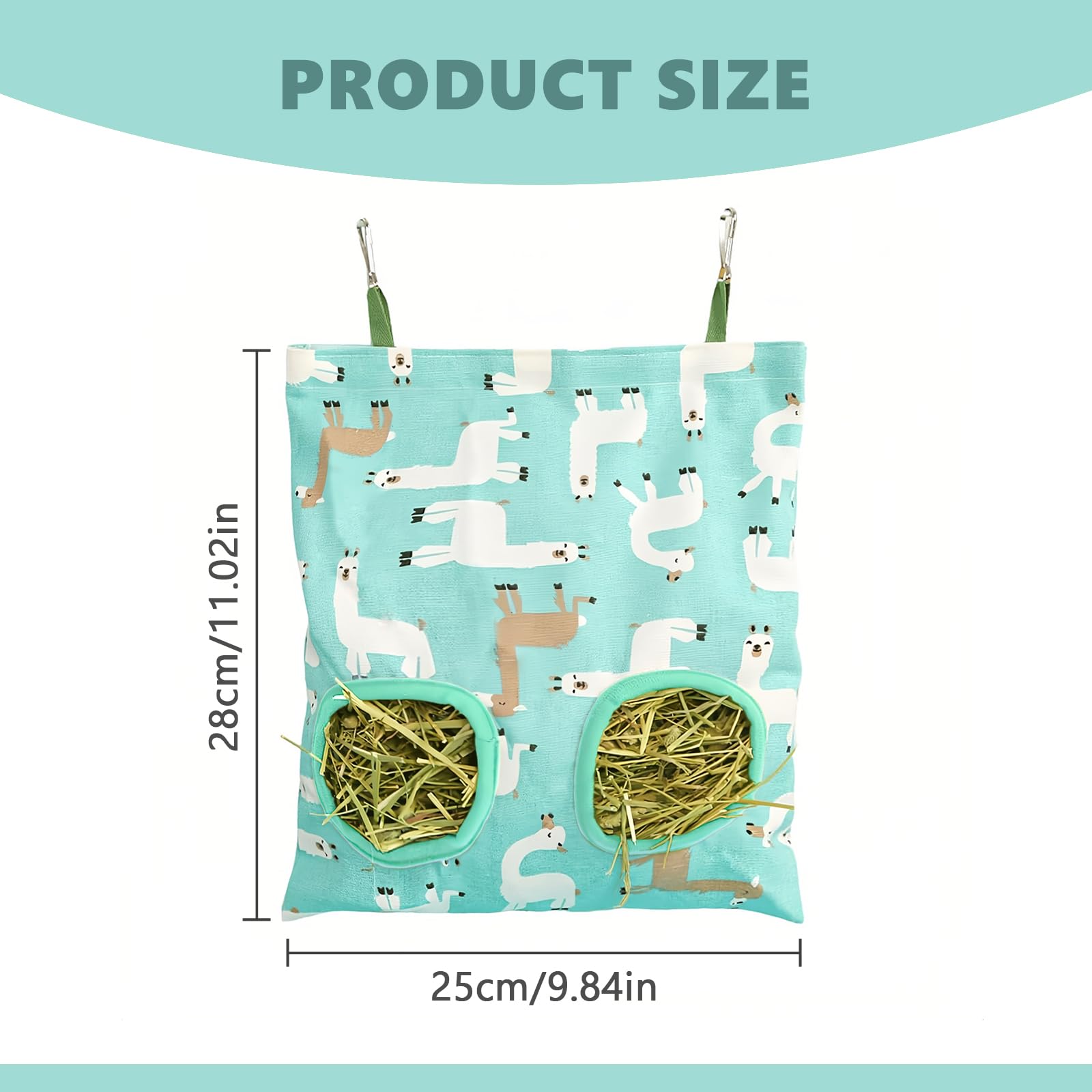 Sac à Foin pour Lapin, Sac de Foin Suspendus Animaux Supports de Stockage avec 2 Trous pour Chinchilla, Cochon d'Inde et Taupe