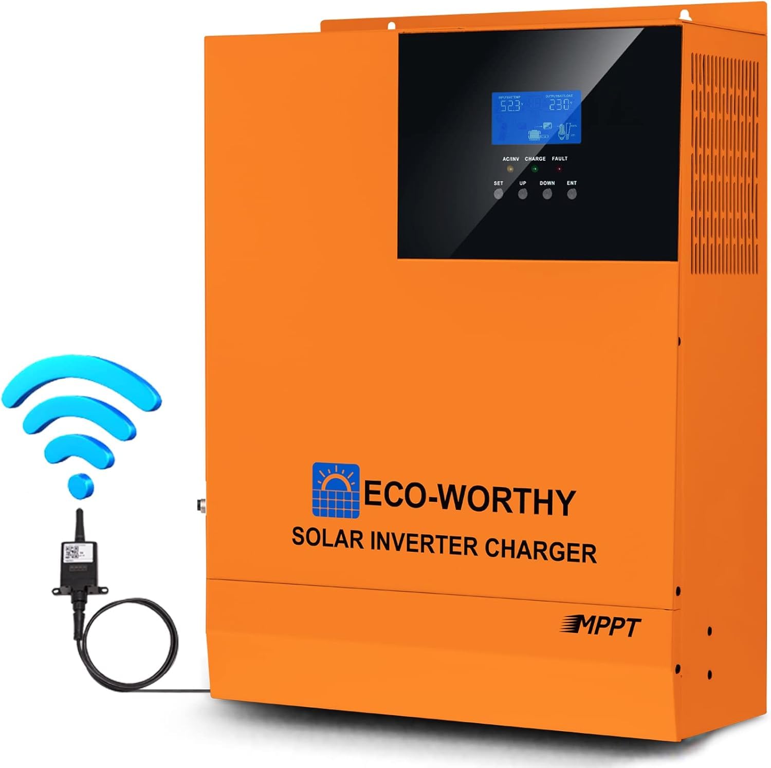 ECO-WORTHY Onduleur 3000W 24V : Régulateur de Charge Intégré 50 A + Convertisseur Sinusoïdal Hors Réseau 3000W CC 24V AC 220V pour Camping-Car, Maison, Système Panneau Solaire
