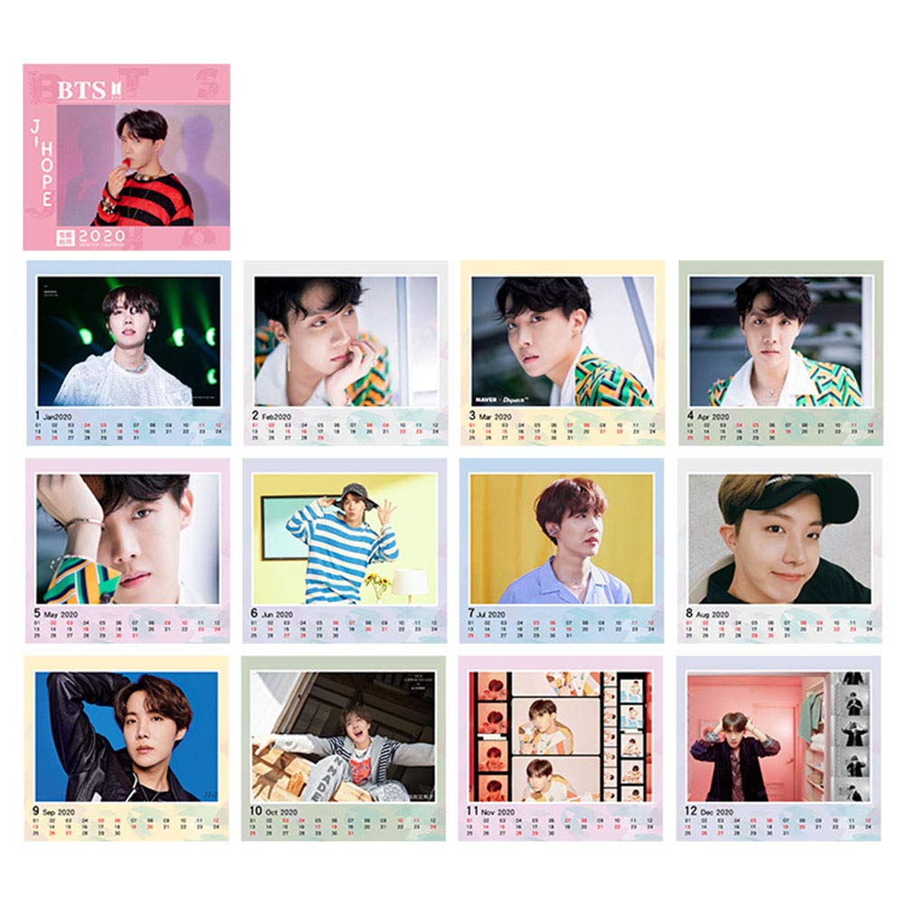 Sportstorm Kpop BTS Bangtan Boys 2020 Desktop Photo Calendar Soul 2020 Official Photo Calendar Card for A.R.M.Y Fans H08
