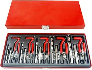 Orion Motor Tech Metric Thread Repair Tool Kit | HSS Drill Bits Taps Threaded Inserts Installation Tool and Tang Break-Off Tool Set for Repairing M5 M6 M8 M10 M12 Internal Screw Holes, 131pcs